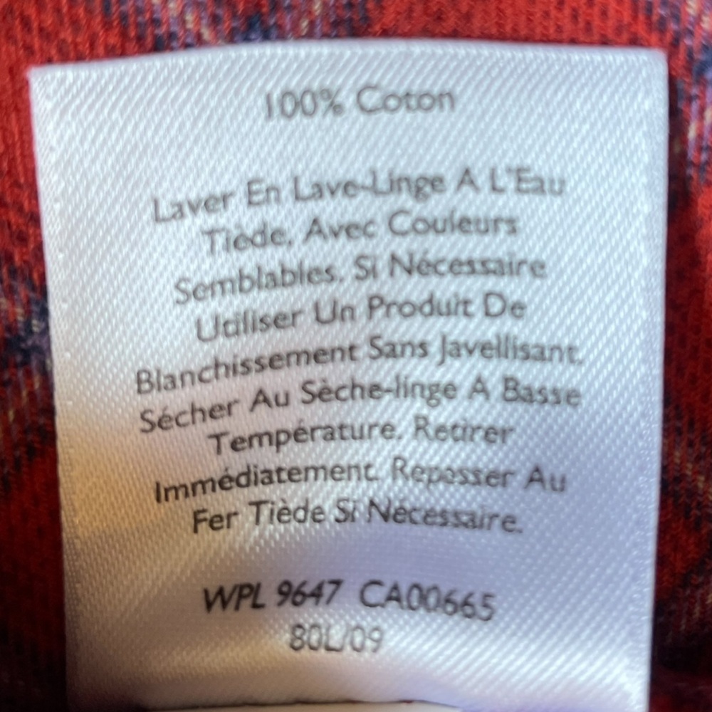 EDDIE BAUER Red/Blue Plaid Flannel-Like Button-Down Shirt Top - Size Small - Picture 9 of 16